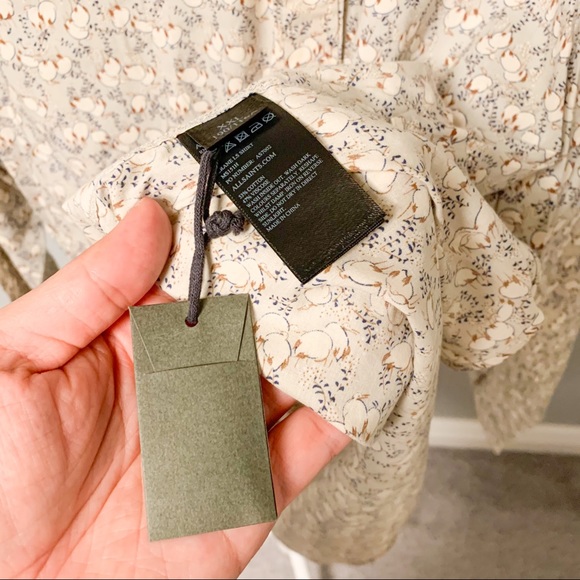 NWOT All Saints Print Pattern Shirt, Cream, XXL - Picture 8 of 10